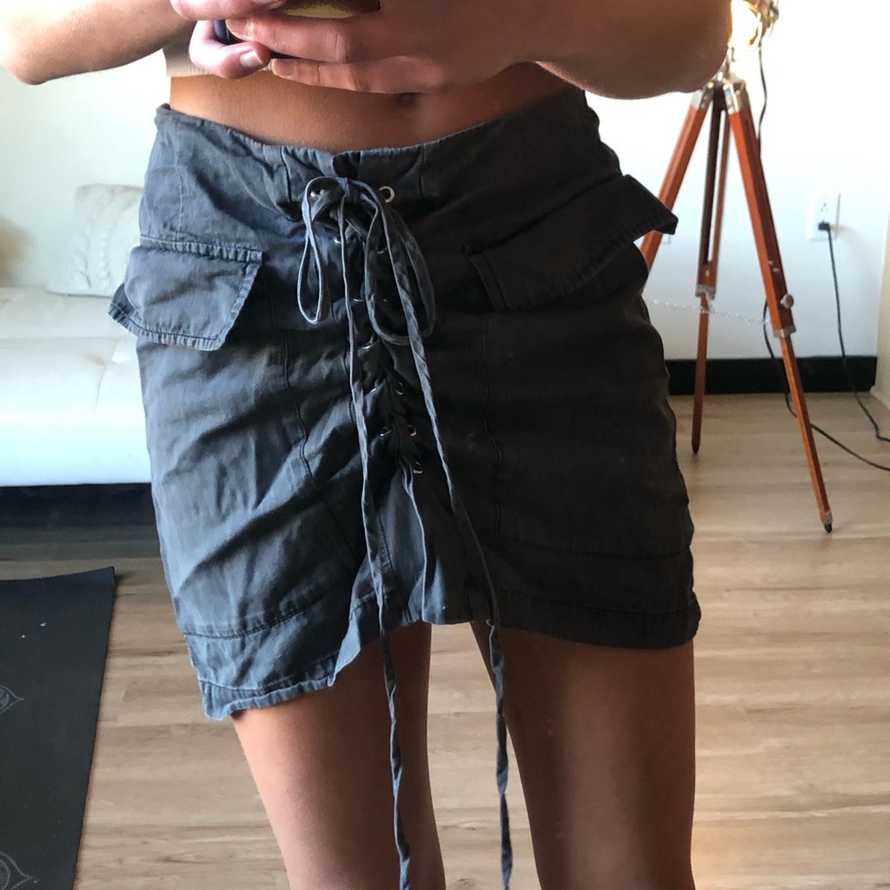 Grey cotton and tenc skirt by boutique brand